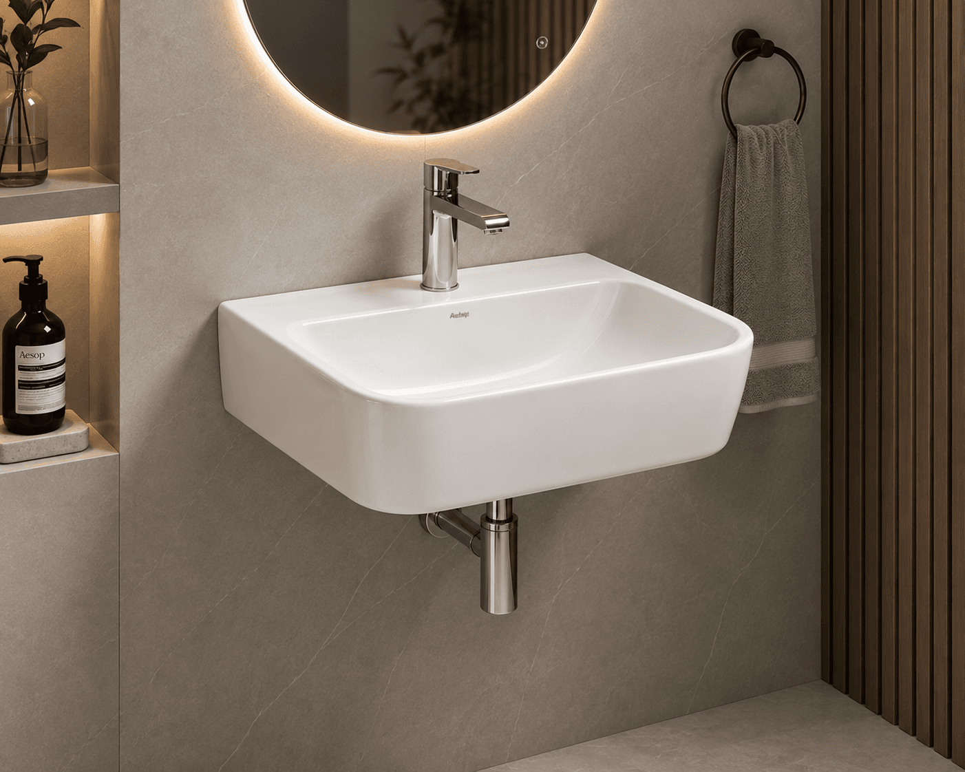Modern Wall Mount Ceramic Wash Basin