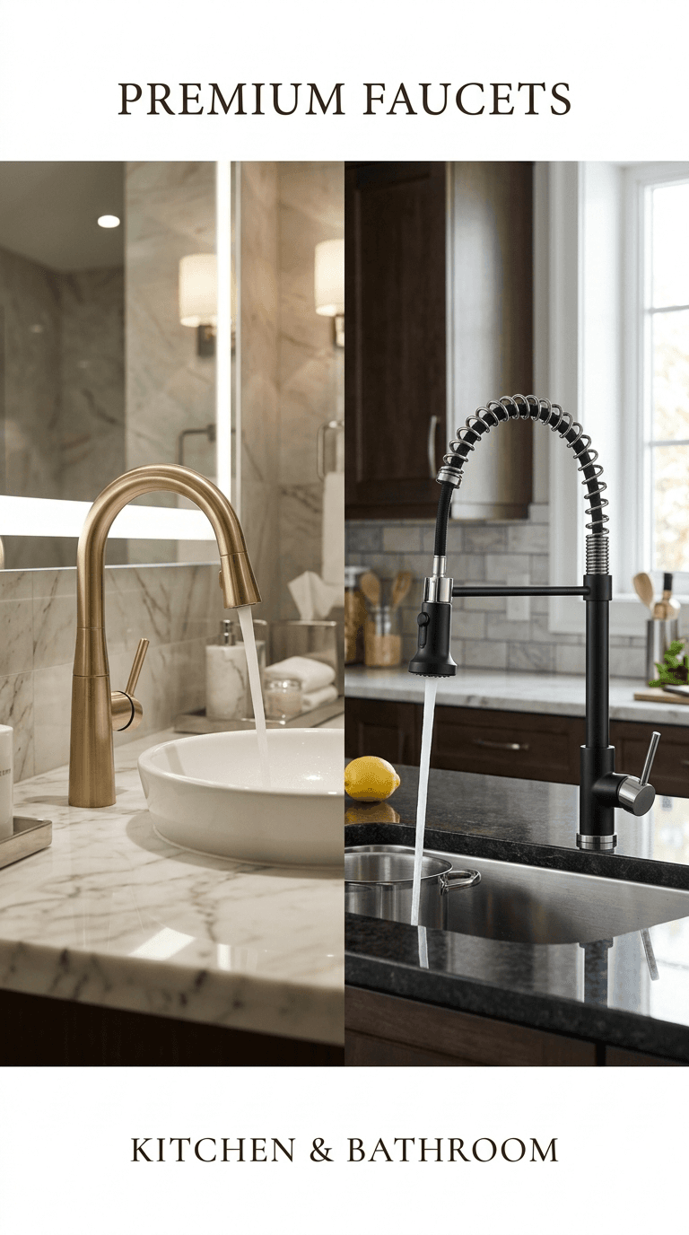 Gold Finish Luxury Deck Mount Sink Faucet