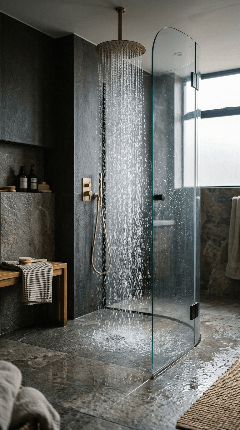 Luxury Overhead Rain Shower Head with Arm
