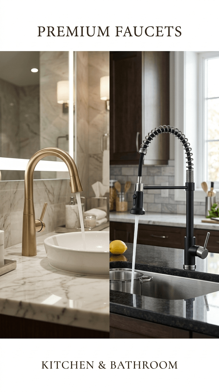 Gold Finish Luxury Deck Mount Sink Faucet